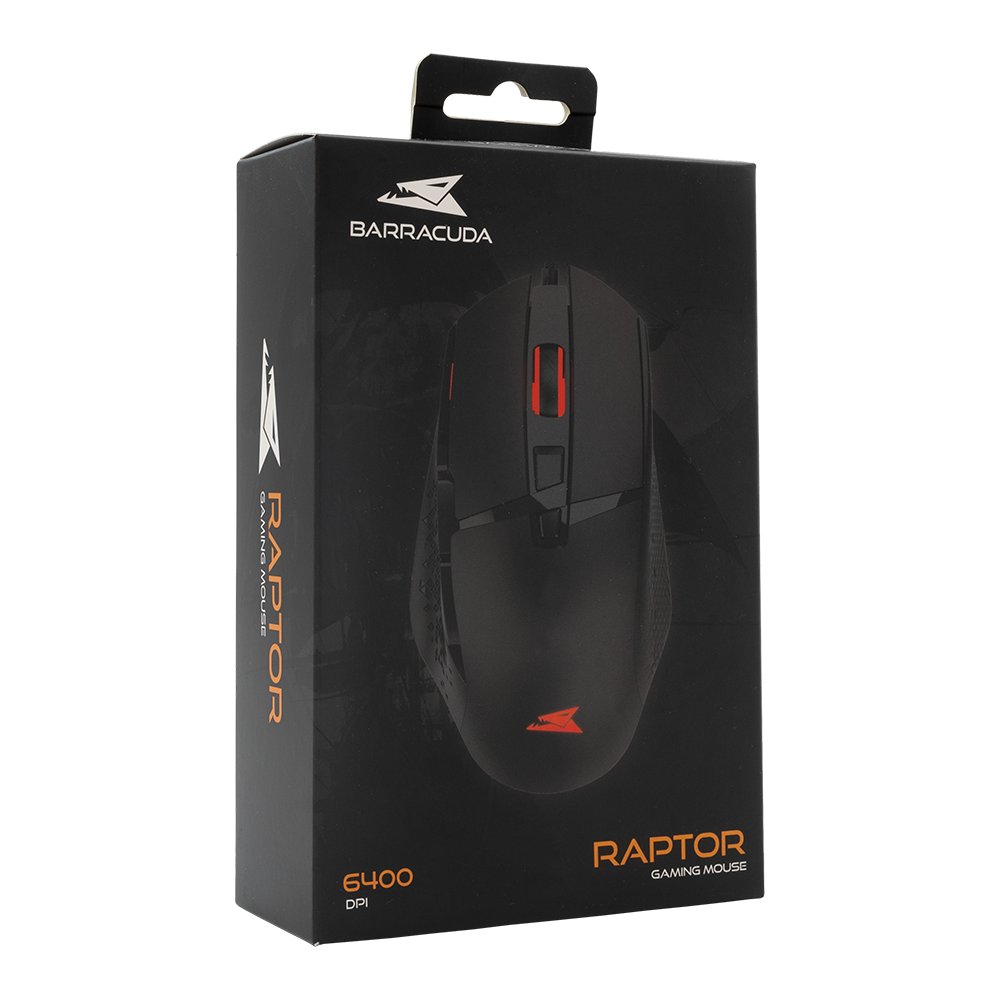 Baracuda RAPTOR RGB | Bedrade Gaming Muis | USB-A | 6400 DPI | Zwart