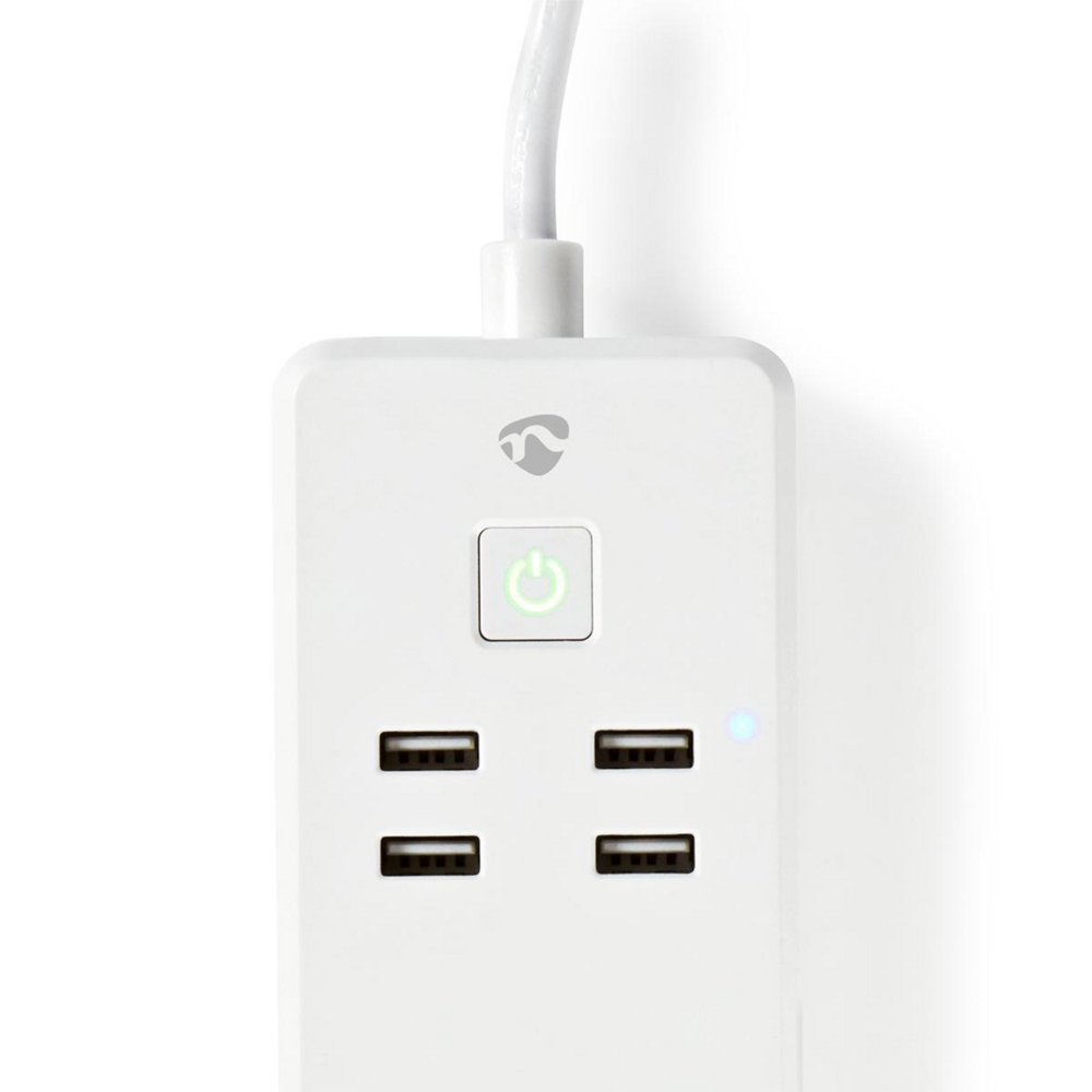 Nedis | Wi-Fi Slimme Stekkerdoos | 4 Stopcontacten | 2 USB-poorten | Wit