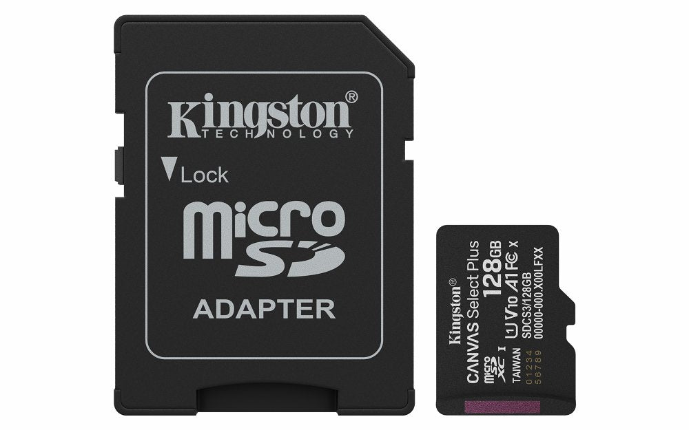 Kingston Technology microSDXC 128GB | Canvas Select Plus Gen3 | 150MB/s | A1 | + Adapter