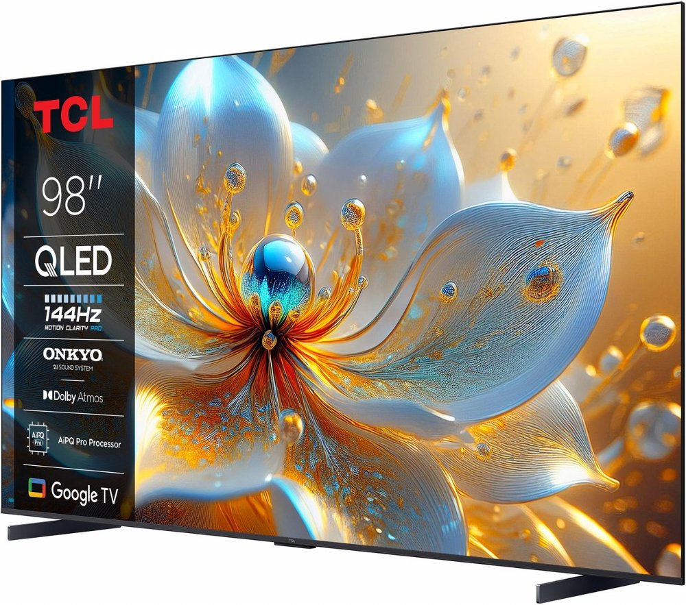 TCL 98T8C | 98” 4K QLED | 144Hz Motion | Dolby Vision & Dolby Atmos | Google TV & WiFi (2025) | OPEN BOX