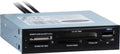 Inter-Tech CI-01 | Interne geheugenkaartlezer | USB 3.2 Gen 1 (5 Gbps) | 3.5" bay | Ondersteunt CF, SD, microSD, MS, xD | Zwa