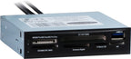 Inter-Tech CI-01 | Interne geheugenkaartlezer | USB 3.2 Gen 1 (5 Gbps) | 3.5" bay | Ondersteunt CF, SD, microSD, MS, xD | Zwa