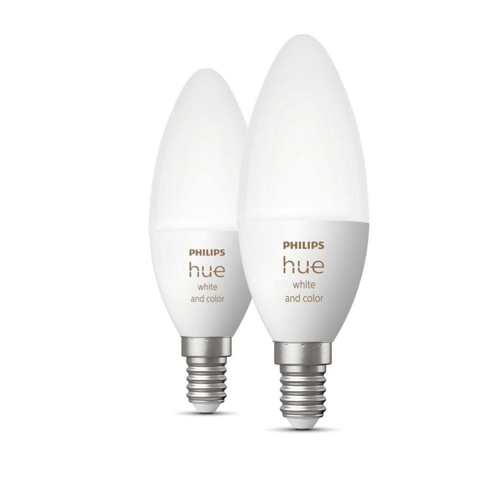 Philips Hue White & Color Ambiance E14 Kaarslamp (2 Stuks) | Losse Lampen | Dimbaar | Compatibel met Philips Hue Bridge