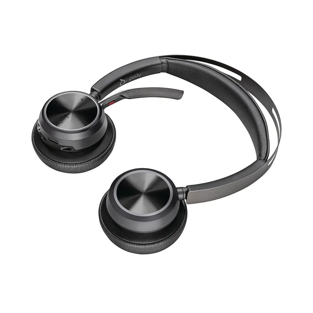 HP Poly Voyager Focus 2 UC Stereo | Bluetooth Headset (ANC) | USB-C (met USB-A Adapter) | Oplaadstandaard | Zwart