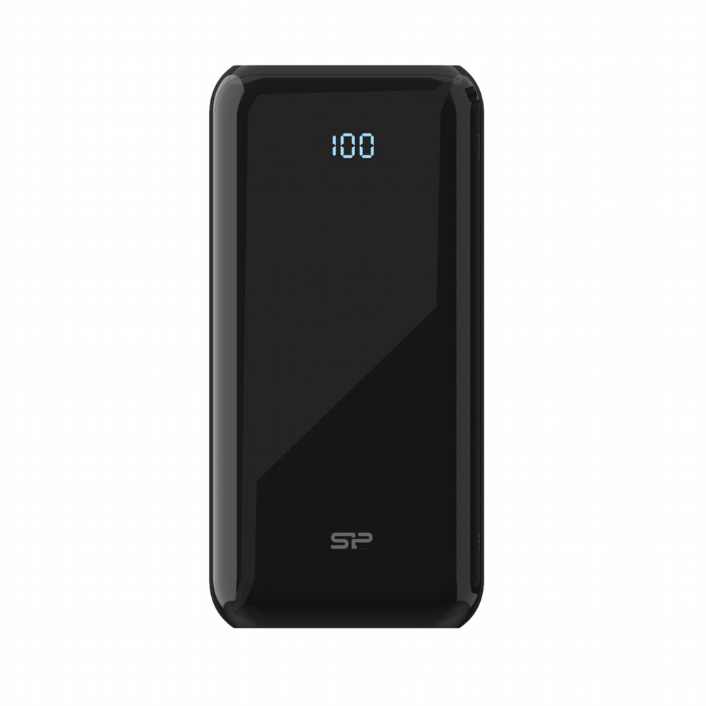 Silicon Power QS28 Powerbank | 20000mAh | 18W Power Delivery | 3-poorts USB-C & USB-A | LED-display | Zwart