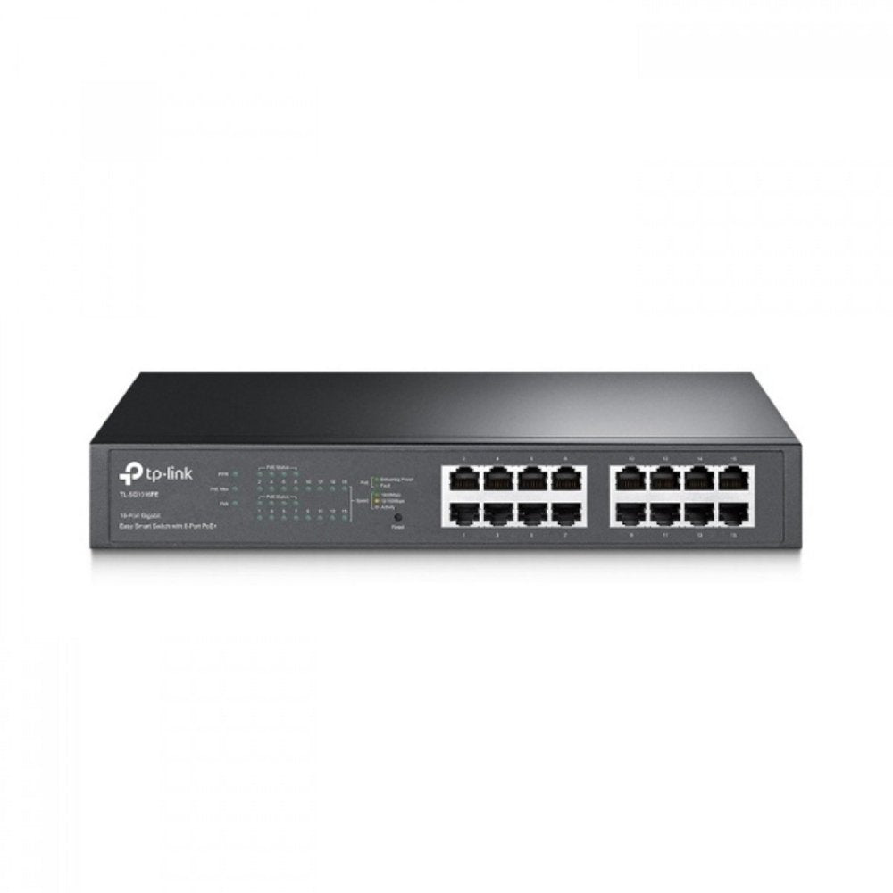 TP-Link TL-SG1016PE | Managed Smart Switch | 16 Poorten | Gigabit Ethernet (10/100/1000 Mbps) | PoE+ (150W) | VLAN/QoS | Webb