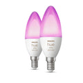 Philips Hue White & Color Ambiance E14 Kaarslamp (2 Stuks) | Losse Lampen | Dimbaar | Compatibel met Philips Hue Bridge