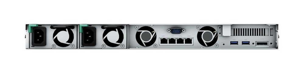 Synology RS822RP+ | 4-Bay 1U Rackmount NAS | AMD Ryzen V1500B | 2GB DDR4 ECC (Uitbreidbaar tot 32GB) | Redundante Voeding | 4