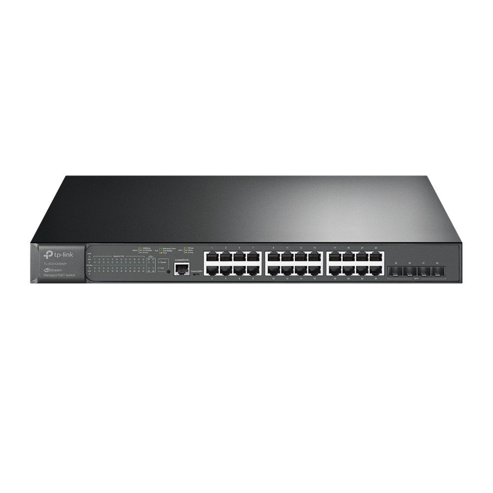 TP-Link TL-SG3428XMP | JetStream Managed L2+ Switch | 28 Poorten | Gigabit Ethernet (10/100/1000 Mbps) | 24x PoE+ (384W) | 4x
