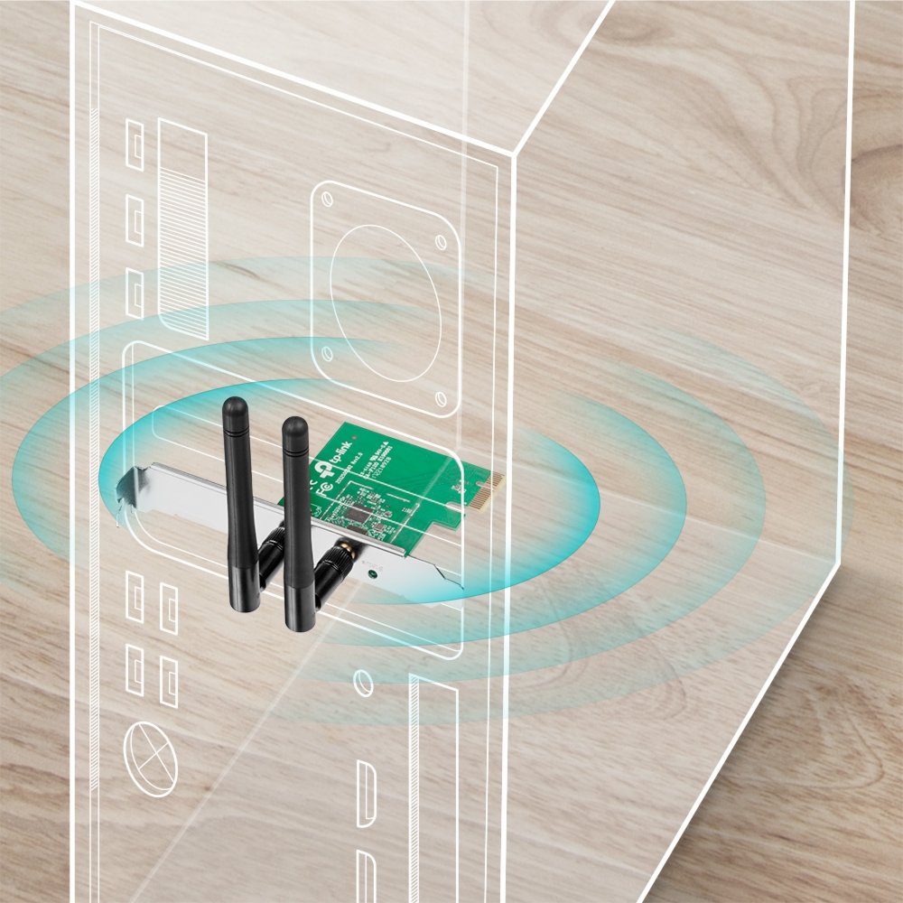 TP-LINK TL-WN881ND | Wi-Fi 4 Intern WLAN PCI Express | 300 Mbps | 2,4 GHz | Zwart
