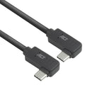 ACT AC7486 | USB 3.2 Gen 2 Kabel | USB-C (haaks links/rechts) naar USB-C (haaks links/rechts) | 60W | 10Gbps | 0,5m | Zwart