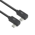 ACT AC7487 | USB 3.2 Gen 2 Kabel | USB-C (haaks links/rechts) naar USB-C (haaks links/rechts) | 60W | 10Gbps | 1m | Zwart