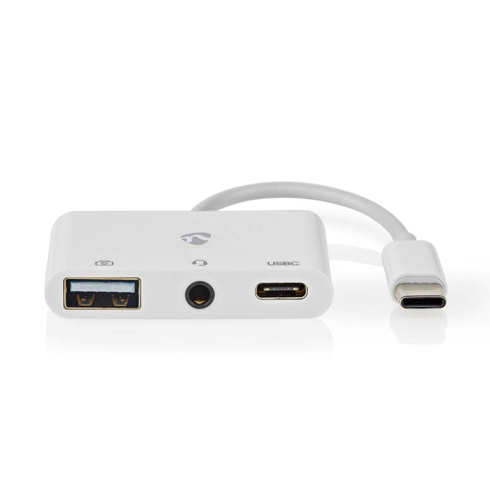 Nedis CCGB64790WT01 | Laptop Dock & Poortreplicator USB 2.0 Type-C | 1× USB-A + 1× USB-C + 3,5 mm audio | 480 Mbps | Wit