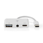Nedis CCGB64790WT01 | Laptop Dock & Poortreplicator USB 2.0 Type-C | 1× USB-A + 1× USB-C + 3,5 mm audio | 480 Mbps | Wit