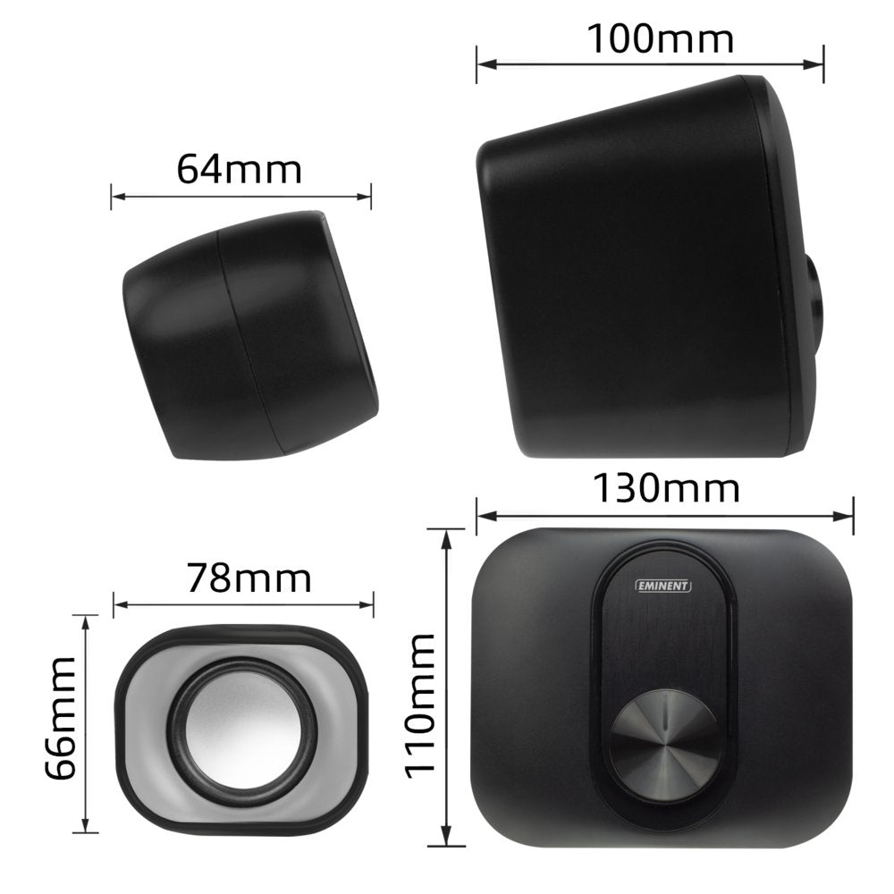 Eminent EM3515 | 2.1 Luidsprekerset | Heldere Geluidskwaliteit | 40W RMS