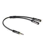 ACT AC3620 | 3.5mm Splitterkabel | 0,15 Meter | 1x Male naar 2x Female | Zwart
