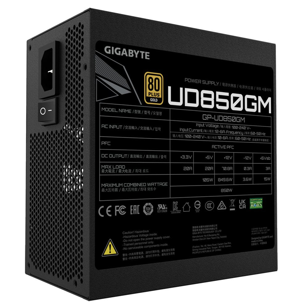 Gigabyte UD850GM | 850 Watt Gold ATX PSU | Modulair | Power Supply | Voeding