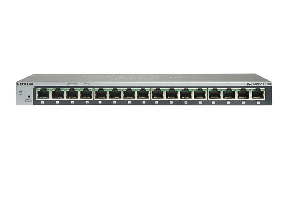 Netgear ProSAFE GS116GE | Unmanaged Switch | 16 Poorten | Gigabit Ethernet (10/100/1000 Mbps) | Desktop