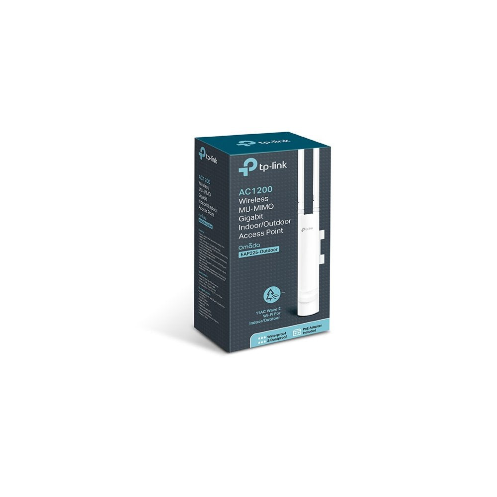 TP-Link EAP225 Outdoor | WiFi 5 Access Point | 1200 Mbit/s | PoE (met Injector) | Inclusief Montagebeugel