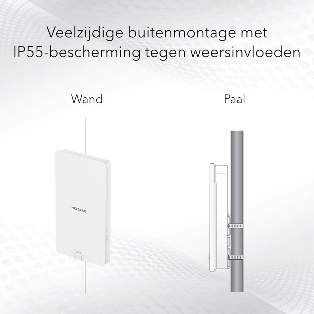 NETGEAR Insight Cloud AX1800 (WAX610Y) | WiFi 6 Outdoor Access Point | 1800 Mbit/s | PoE+ | Inclusief Montagebeugel