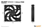 be quiet! Silent Wings 4 | 140mm PWM Behuizingsventilator | Zwart | Single Pack (1 stuk)