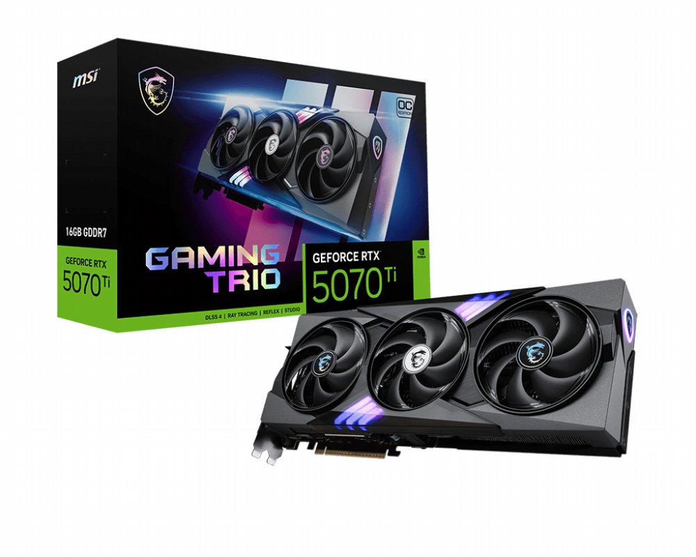 MSI GeForce RTX 5070 Ti GAMING TRIO OC | 16GB GDDR7 | DLSS 4 | Videokaart | Nvidia GPU