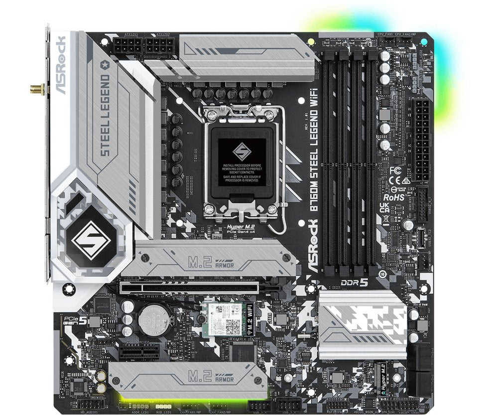 Asrock B760M Steel Legend WiFi | Socket LGA 1700 | Intel B760 | 4xDDR5 | Micro-ATX | Moederbord