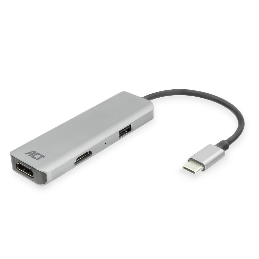 ACT AC7013 | Docking Station & Poortreplicator | USB-C 3.2 Gen 1 | Zwart/Grijs