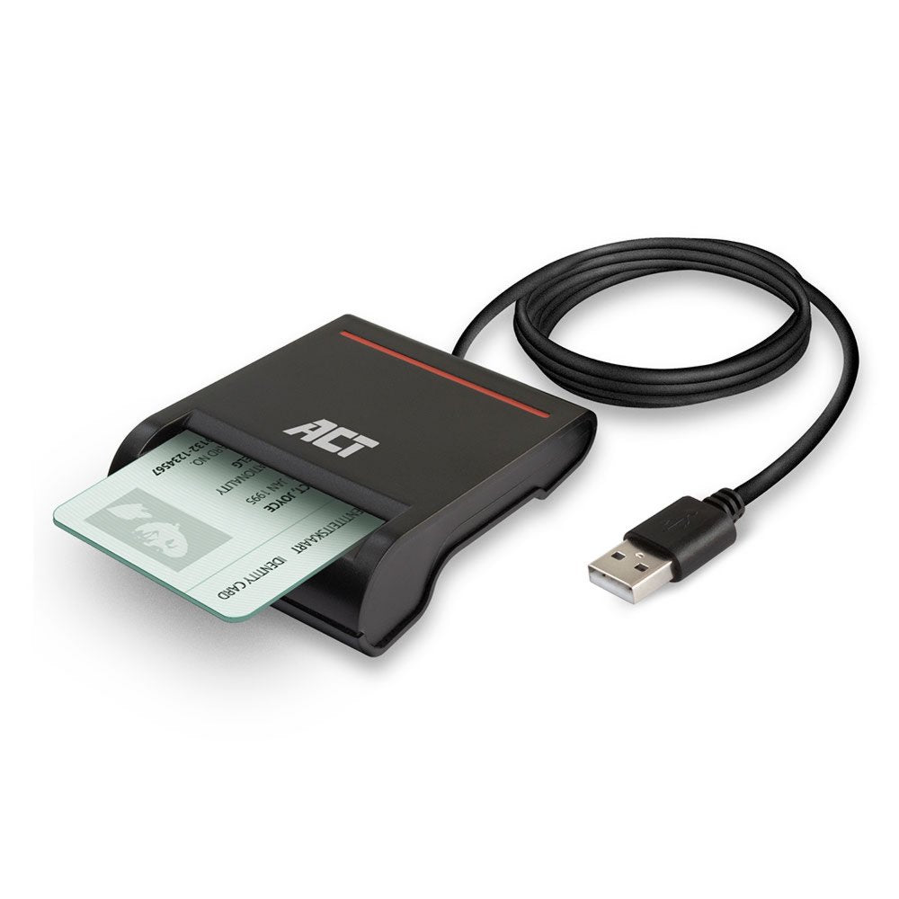 ACT AC6015 USB Smartcard eID Kaartlezer – Zwart | USB 2.0 | Geschikt voor Windows & macOS