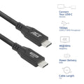 ACT | USB 3.0 Kabel | 10Gbps | 60W | USB-C naar USB-C | 1m | Zwart