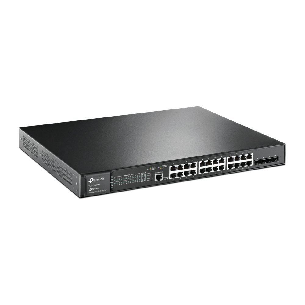 TP-Link TL-SG3428MP | JetStream Managed L2+ Switch | 28 Poorten | Gigabit Ethernet (10/100/1000 Mbps) | 24x PoE+ (384W) | 4x 