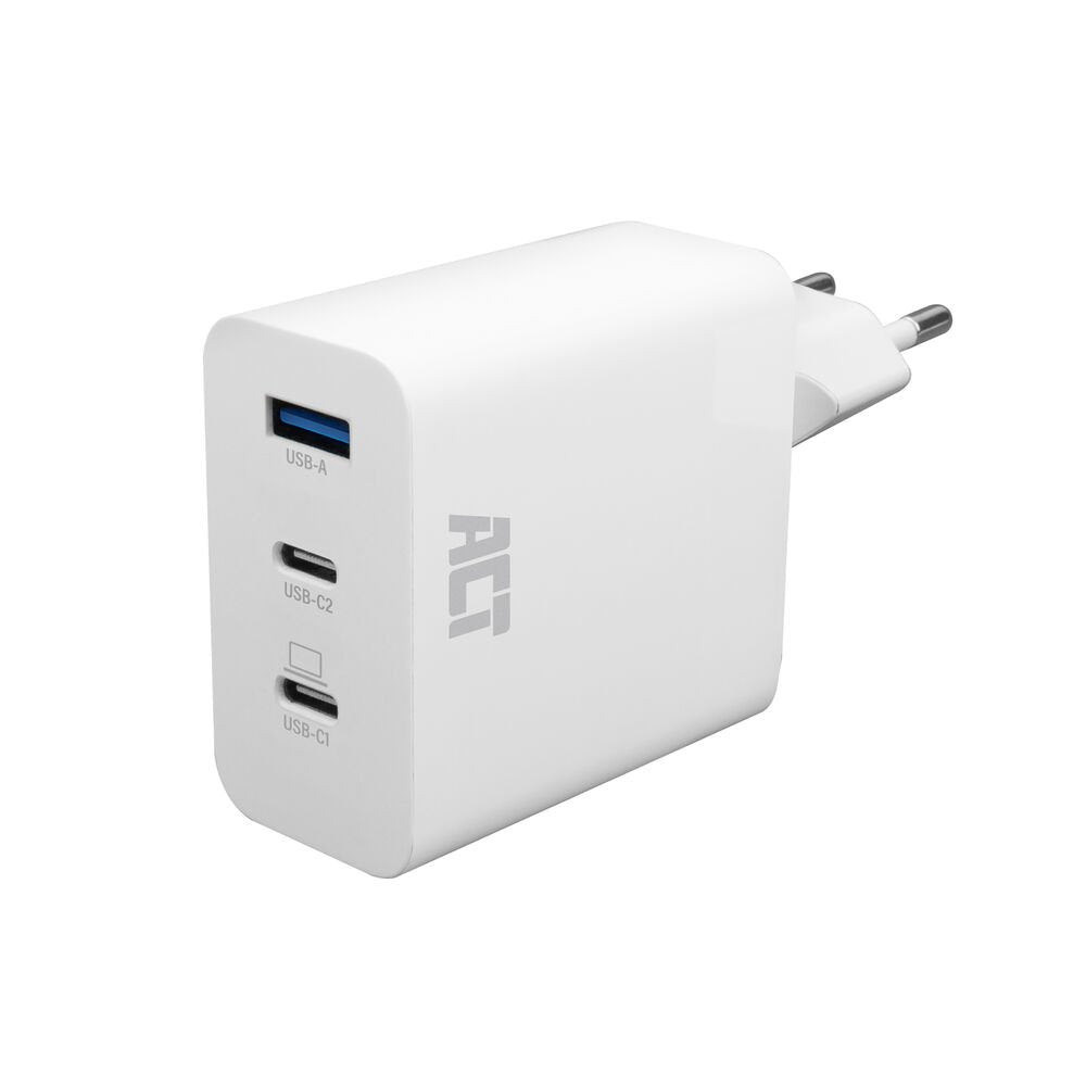 ACT AC2170 USB-C/USB-A Lader | 3-Poorts met PPS, QuickCharge & GaNFast | 65W