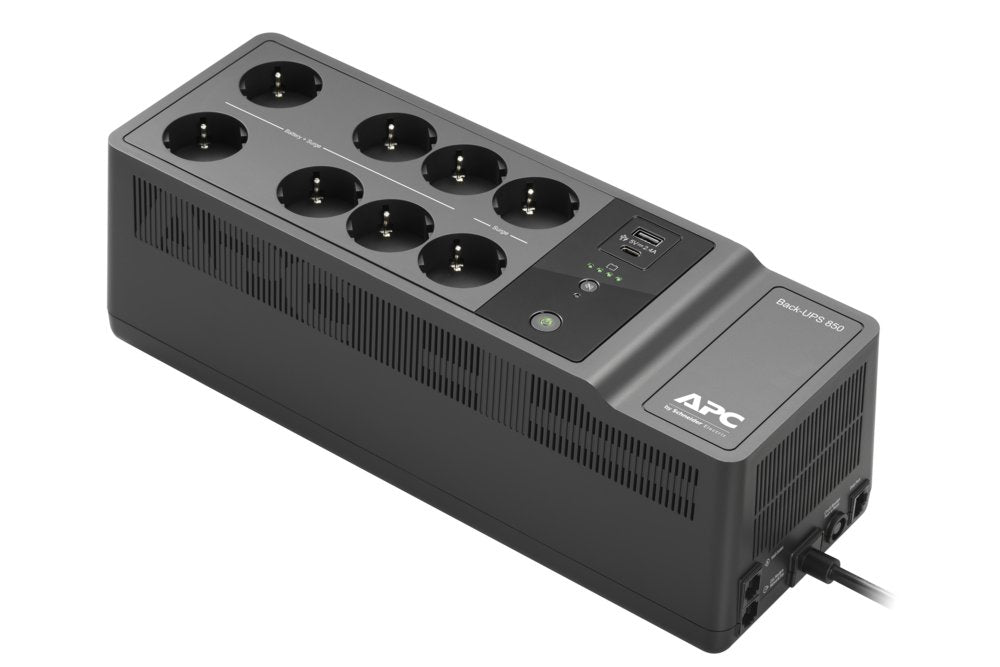 APC Back-UPS BE850G2-GR | 850 VA | 8 Schuko Stopcontacten (6 op Accu) | USB Type-A & C | AVR Spanningstabilisatie | Beschermi