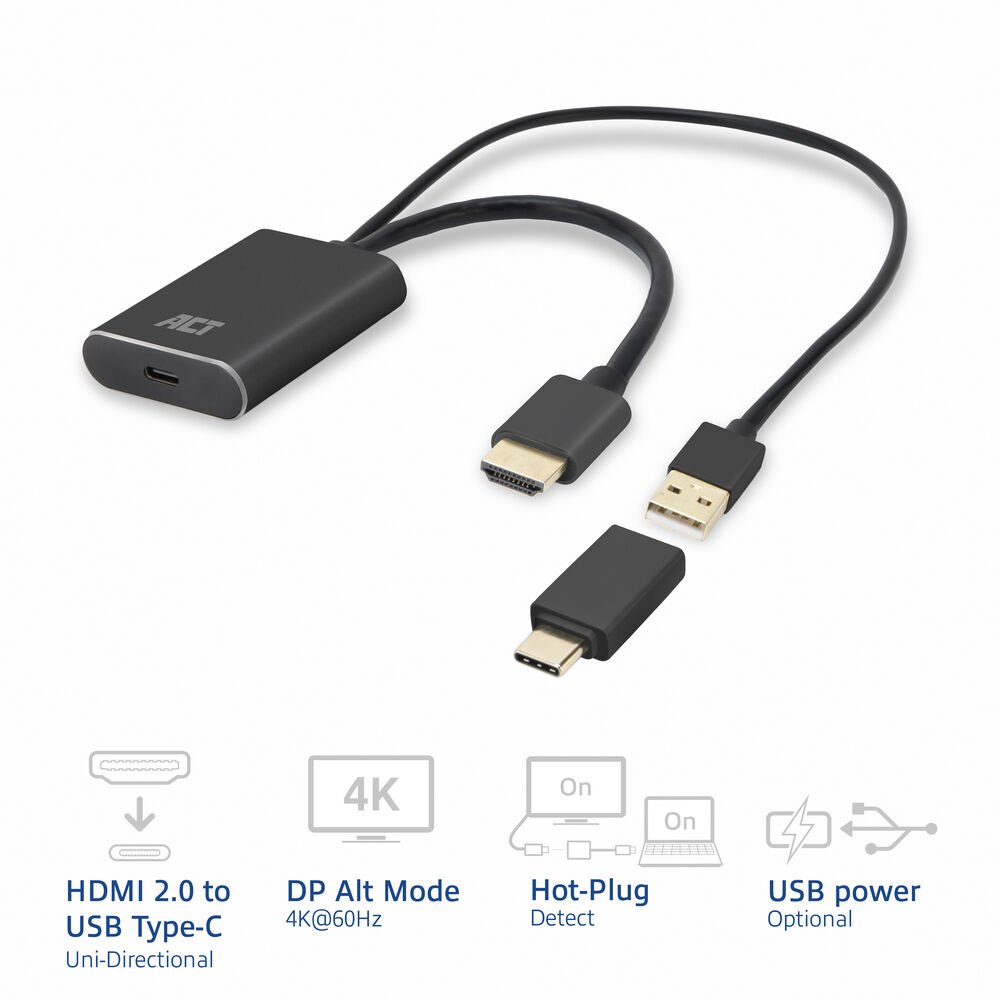 ACT AC7537 | HDMI naar USB Type C female adapter | 4K 60Hz