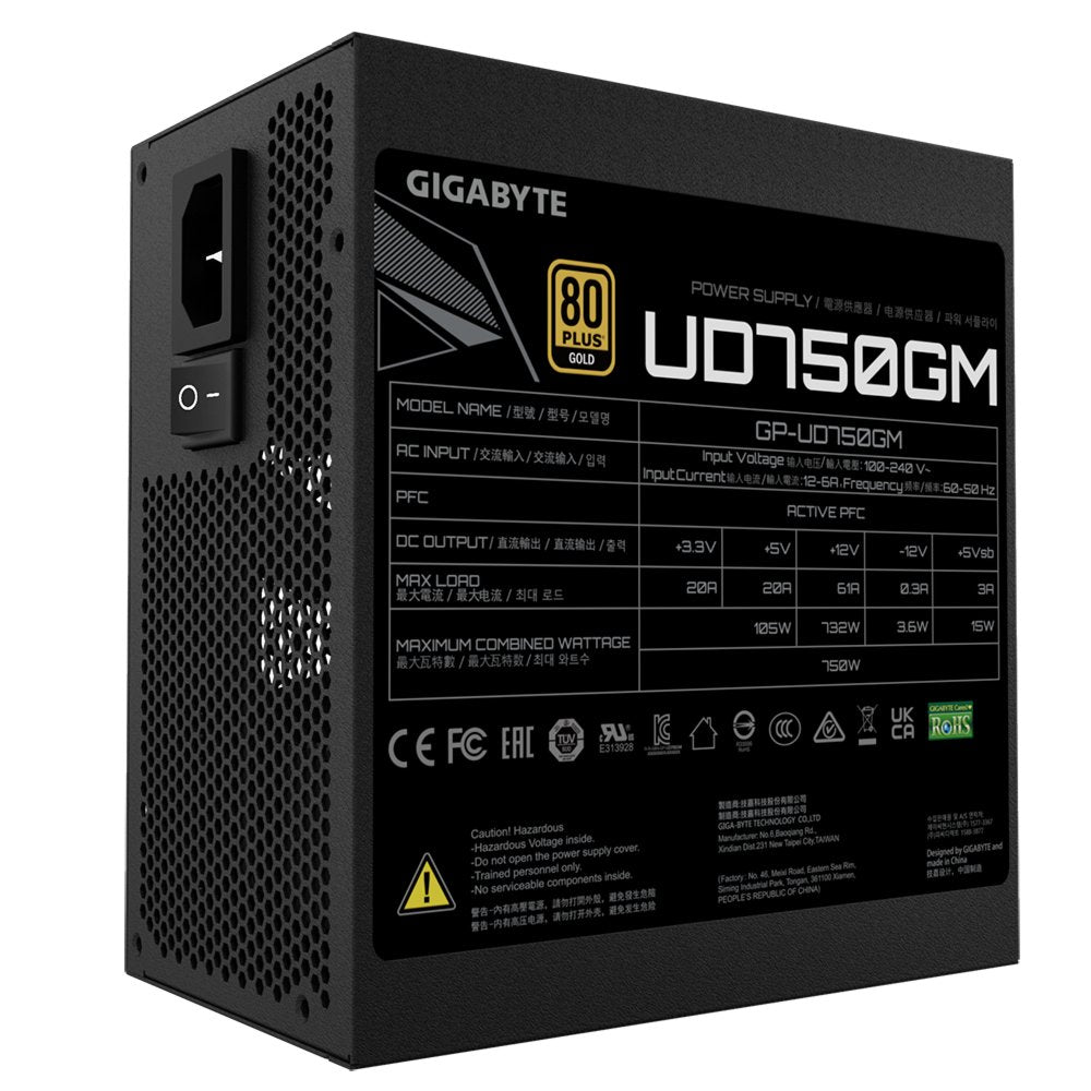 Gigabyte GP-UD750GM | 750 Watt Gold ATX PSU | Modulair | Power Supply | Voeding