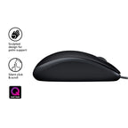 Logitech B110 Silent | Bekabelde Muis | Links- en Rechtshandig | USB-A | 1000 DPI | Zwart