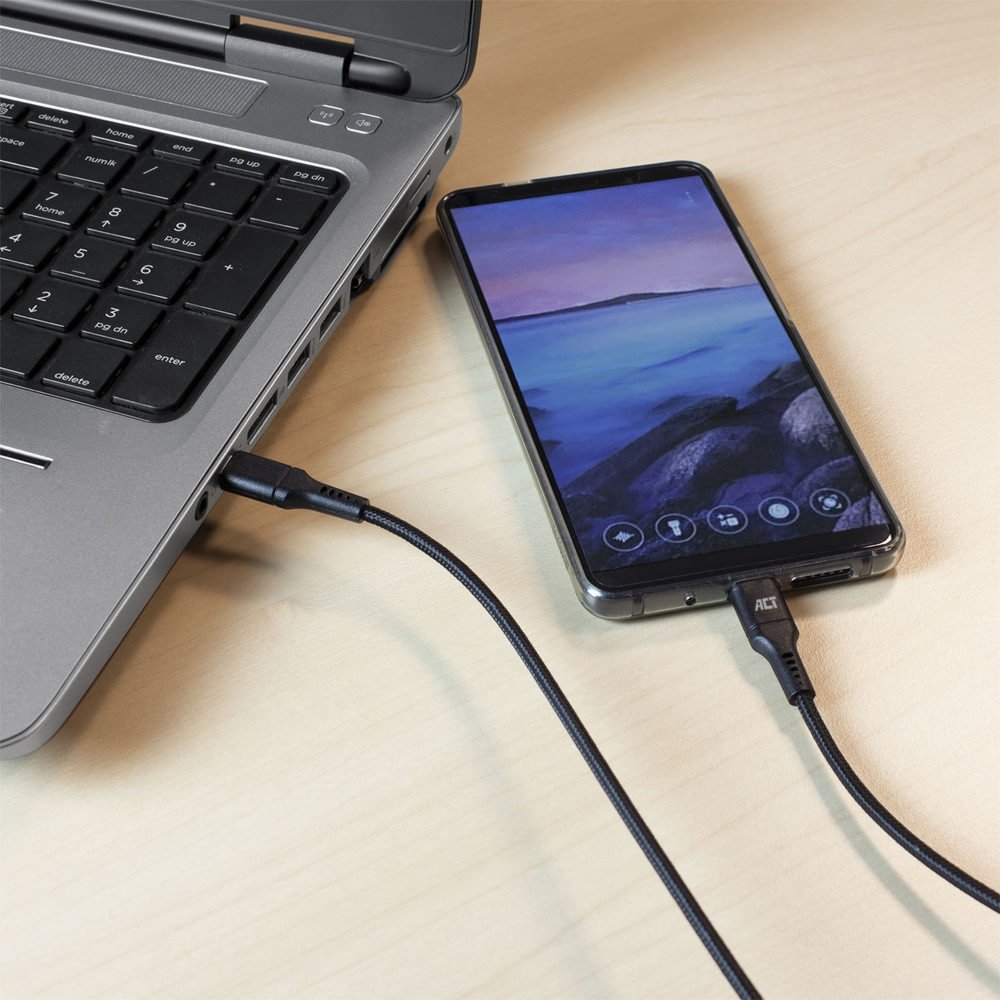 ACT AC3096 | USB 2.0 | USB-C naar USB-A | 1m | Zwart