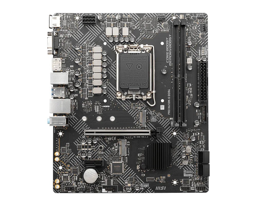 MSI PRO H610M-G DDR4 | Intel H610 | LGA 1700 | 2x DDR4 | Micro-ATX Moederbord
