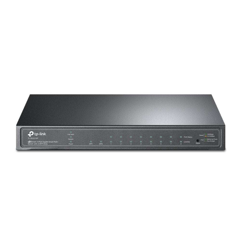 TP-Link TL-SG2210P | Managed Smart Switch | 10 Poorten | Gigabit Ethernet (10/100/1000 Mbps) | 8x PoE+