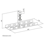 ACT Kabelgoot voor onder bureau | Klemsysteem | 40 cm | Zonder boren | Staal | Zwart