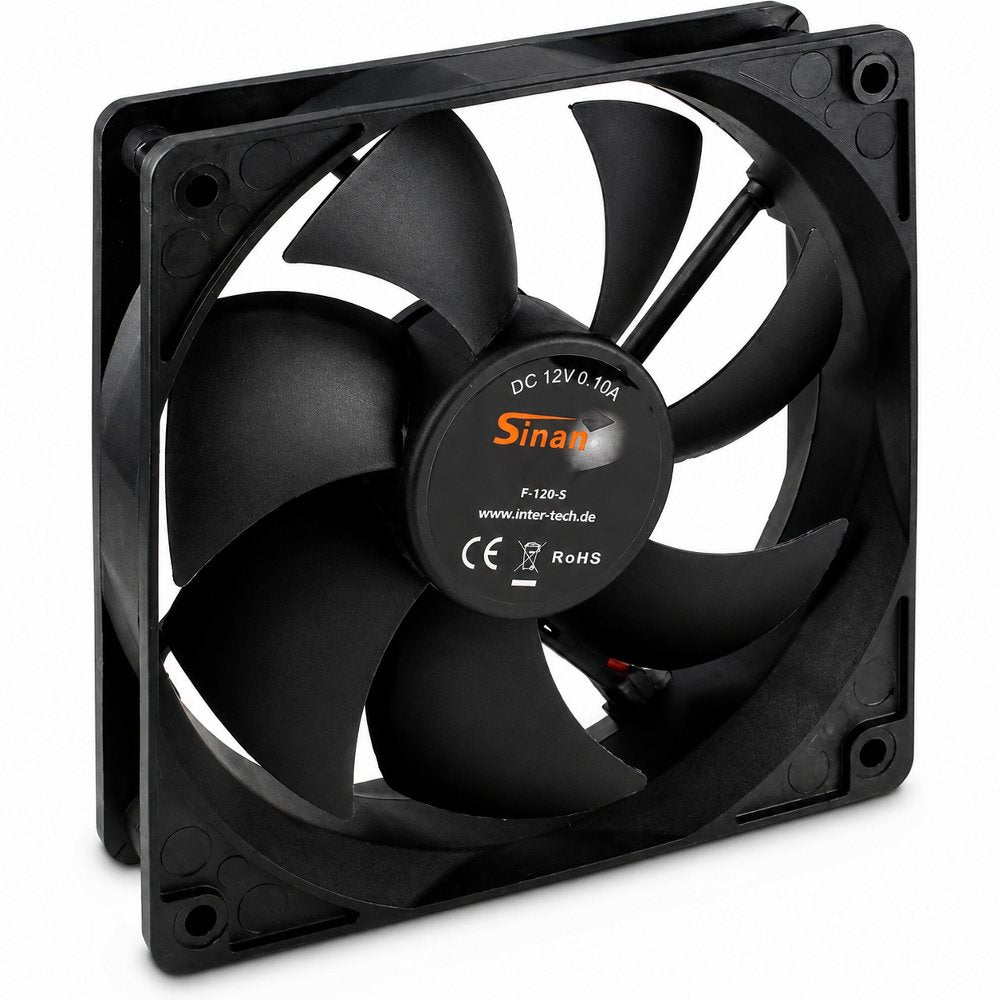 Inter-Tech Sinan F-120-S | 120mm Case Fan | 3-Pin | Zwart