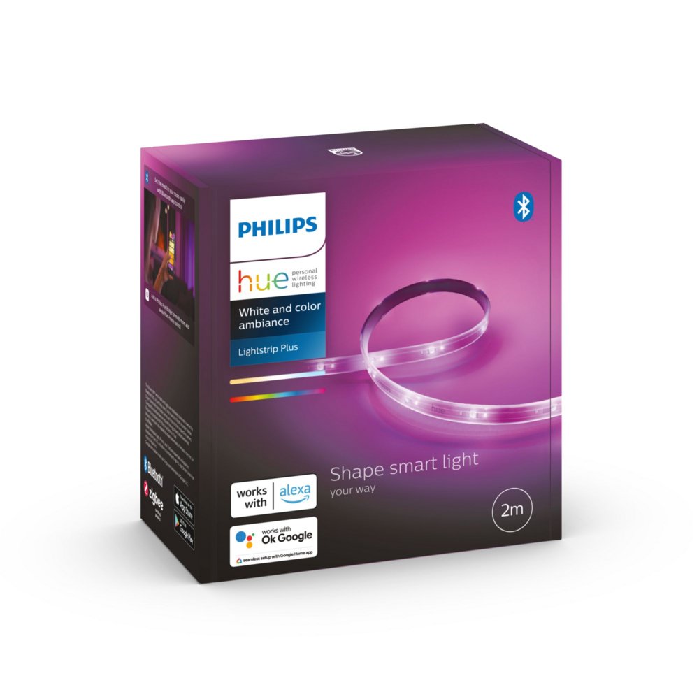 Philips Hue Lightstrip Plus V4 | Lengte: 2 Meter | White & Color Ambiance | Flexibel Ontwerp | Compatibel met Philips Hue Bri