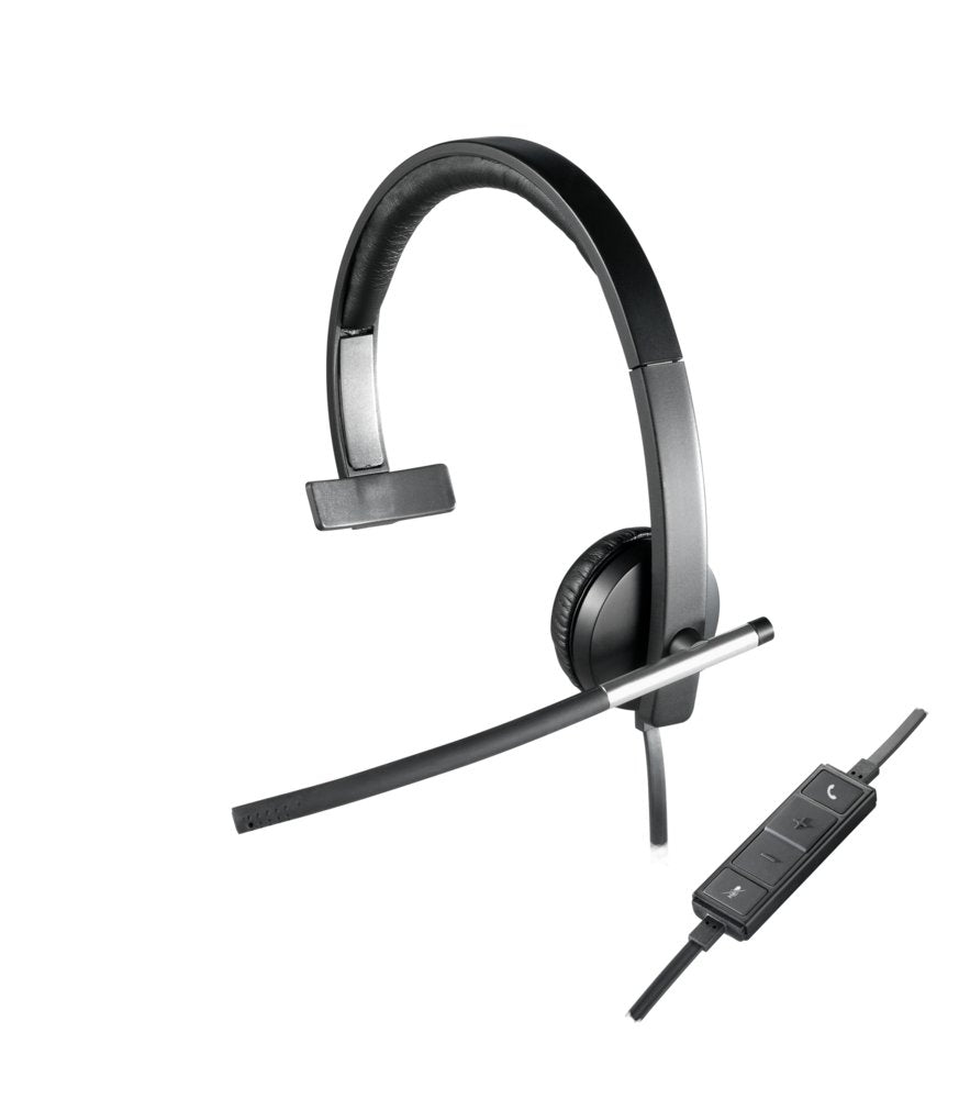 Logitech H650e | Bedrade On-ear Mono Headset | USB-A | Zwart/Zilver