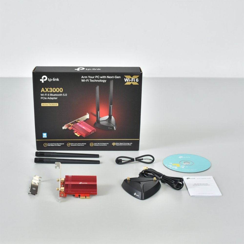 TP-Link Archer TX3000E | Wi-Fi 6 PCIe Adapter | 2402 Mbps (5 GHz) + 574 Mbps (2,4 GHz) | Bluetooth 5.0 | PCIe x1