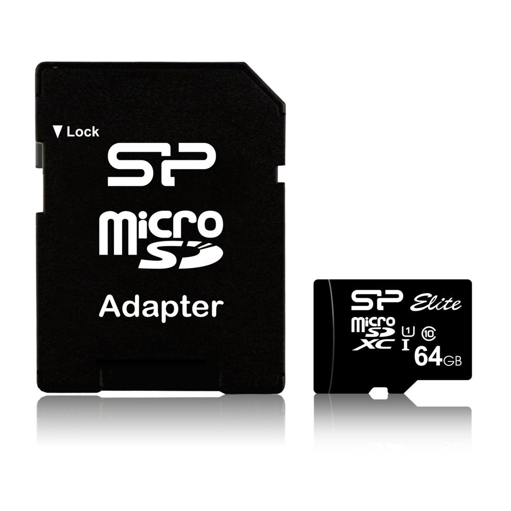 Silicon Power Elite | MicroSDXC | 64GB | Class 10 | UHS-I U1 | Tot 85MB/s | Inclusief SD-adapter | Zwart