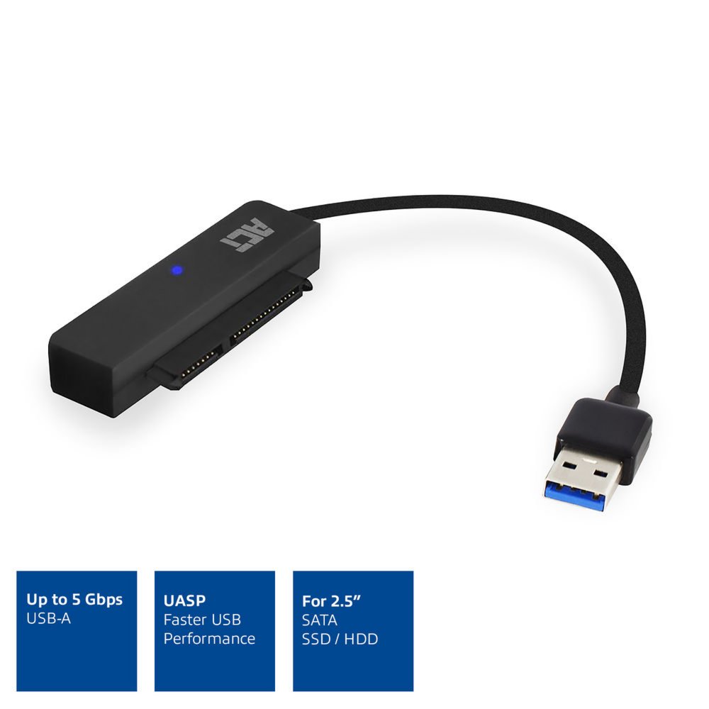 ACT kabel-tussenstuk | SATA naar USB-A | Zwart | AC1510