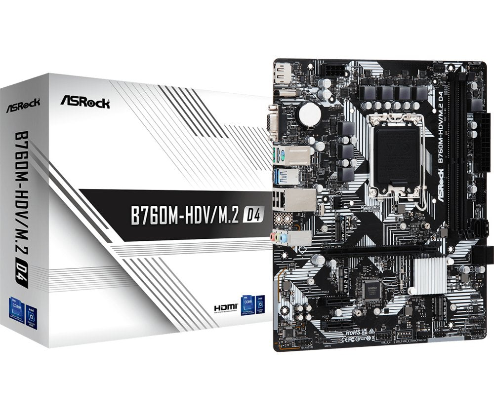Asrock B760M-HDV/M.2 D4 | Socket LGA 1700 | Intel B760 | 2xDDR4 | Micro-ATX | Moederbord