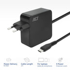 ACT AC2010 | Universele USB-C Notebook Lader | 65 Watt PDP | 2 Meter