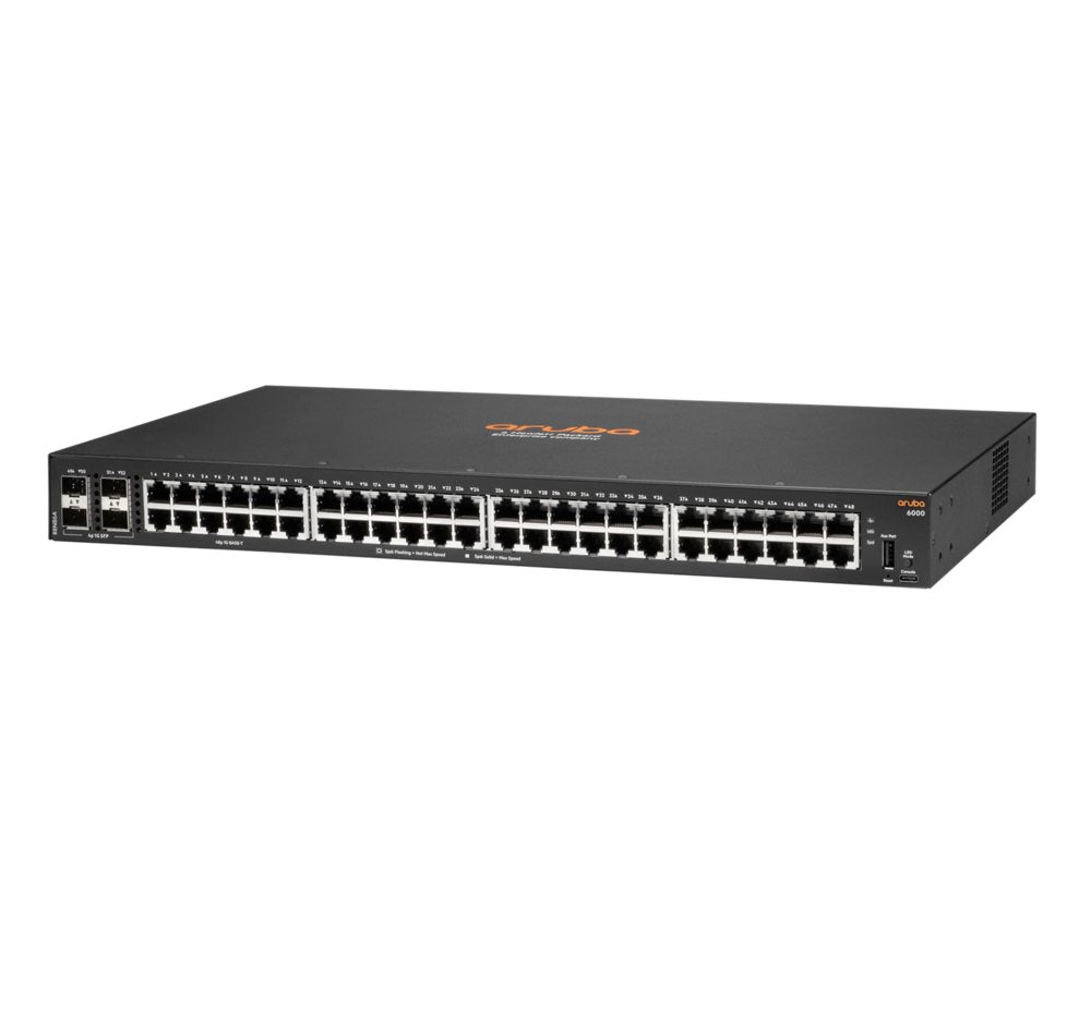 Aruba 6000 48G 4SFP | Managed L3 Switch | 48x Gigabit Ethernet | 4x SFP | 1U Rackmount