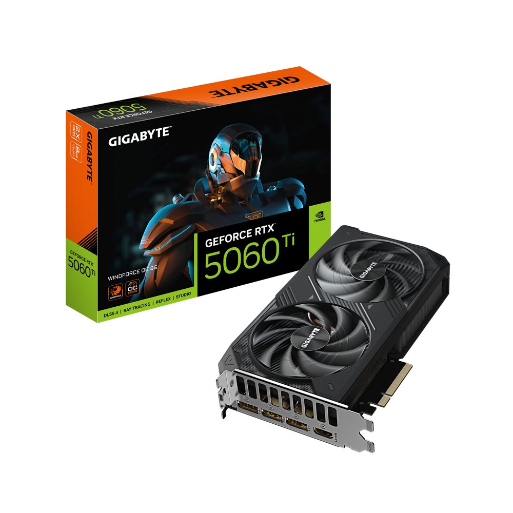 GIGABYTE GeForce RTX 5060 Ti WINDFORCE OC | 8GB GDDR7 | DLSS 4 | Videokaart | Nvidia GPU